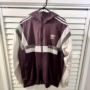 Adidas Purple and White Windbreaker Jacket